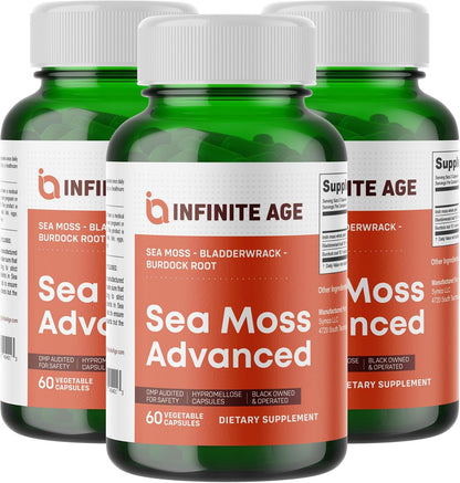 INFINITE AGE 1250mg Sea Moss Advanced Superfood Capsules - 60 Count