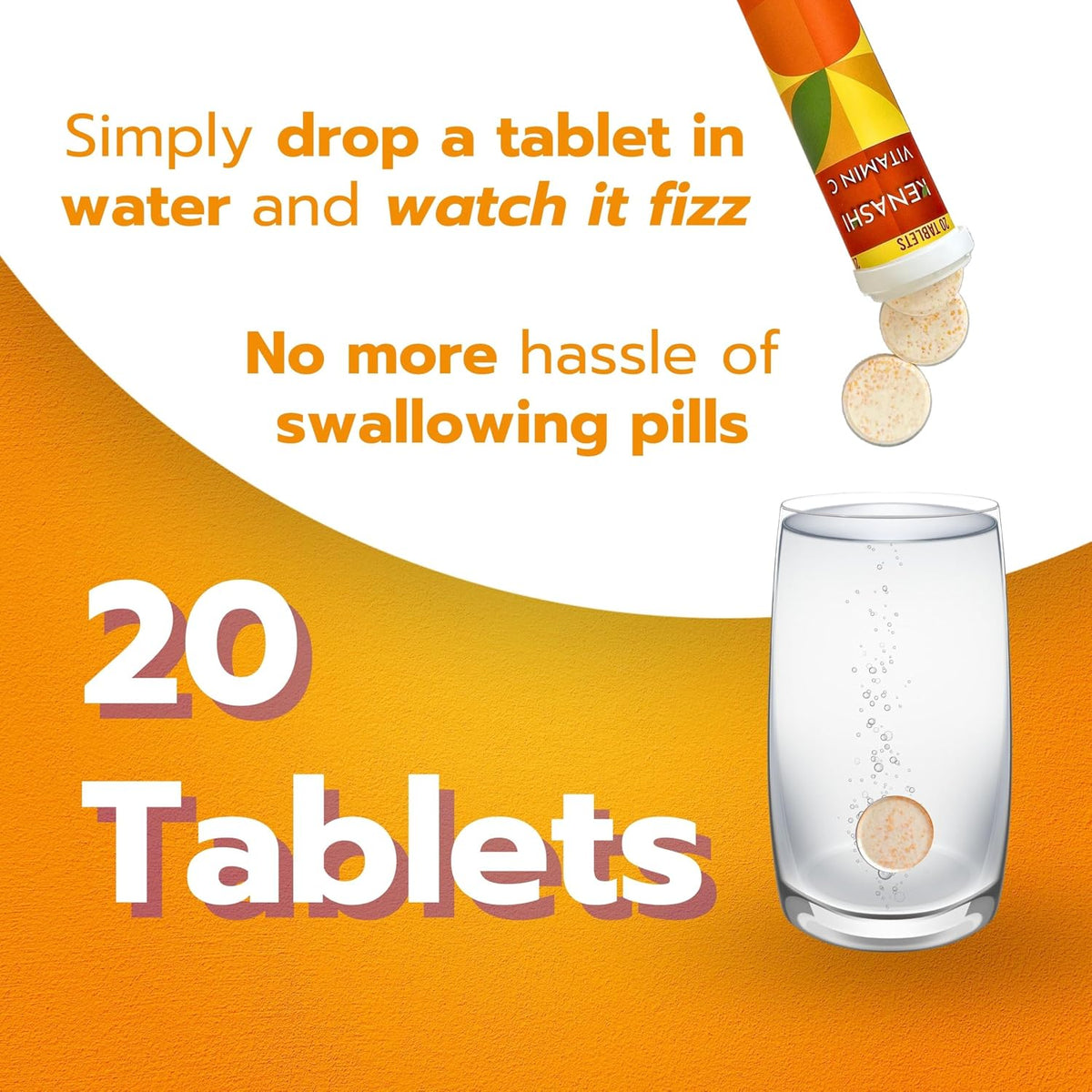 Kenashi Vitamin C 1000mg Effervescent Tablets with Zinc, Potassium, Magnesium & Vitamin E - görsel 6