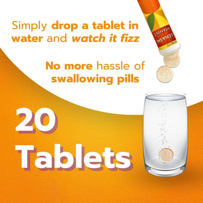 Kenashi Vitamin C 1000mg Effervescent Tablets with Zinc, Potassium, Magnesium & Vitamin E