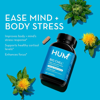 HUM Big Chill Rhodiola Rosea Food Supplement – Adaptogenic Herbal Calm & Focus, 30 Vegan Capsules