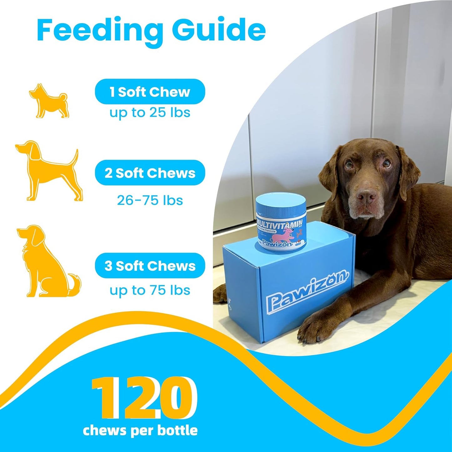 PAWIZON All-in-One Dog Multivitamin with Superfood Berries, Probiotics, Glucosamine and Omega-3 - 120 Chews - görsel 6
