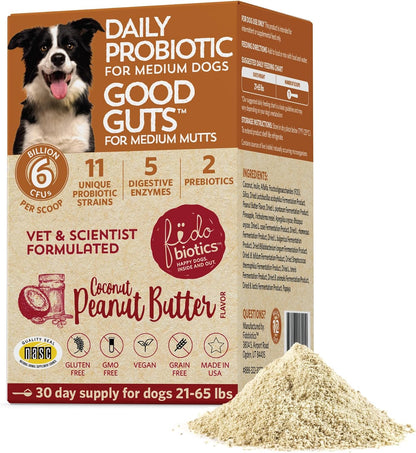 Fidobiotics Good Guts Probiotics for Dogs – Digestive Health Powder, 6 Billion CFU