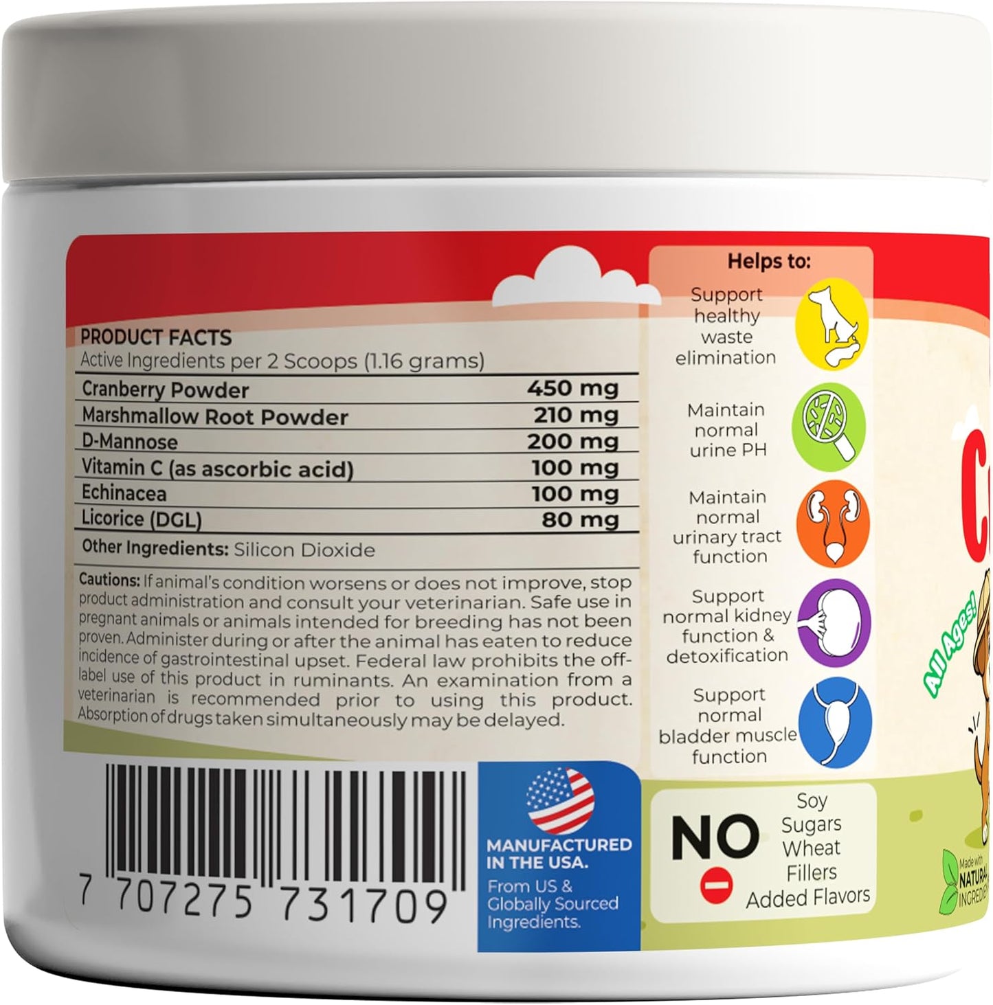 Cranberry Supplement for Dogs – Cranberry Powder with D-Mannose, Marshmallow Root & Vitamin C – 173 Scoops - görsel 9