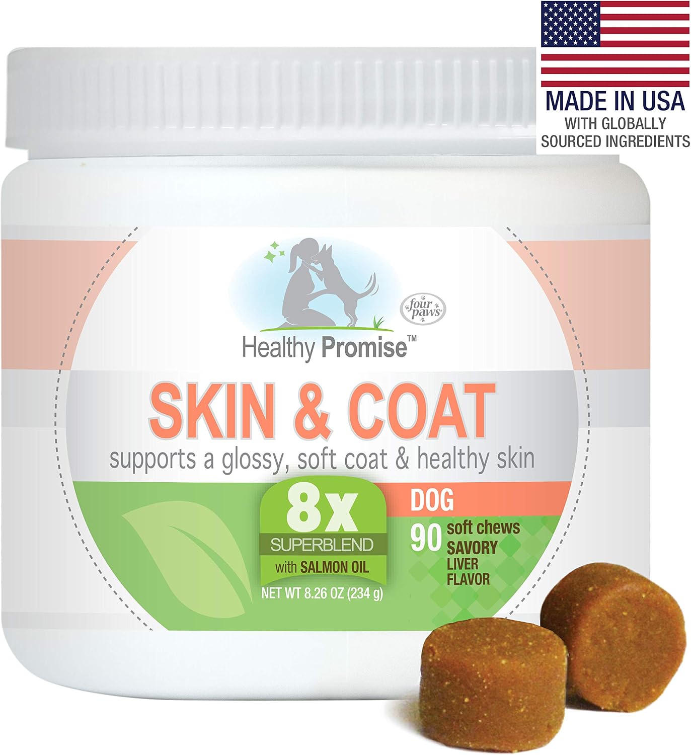 Four Paws Healthy Promise Dog Skin and Coat Supplement Soft Chews 90 Count - görsel 9