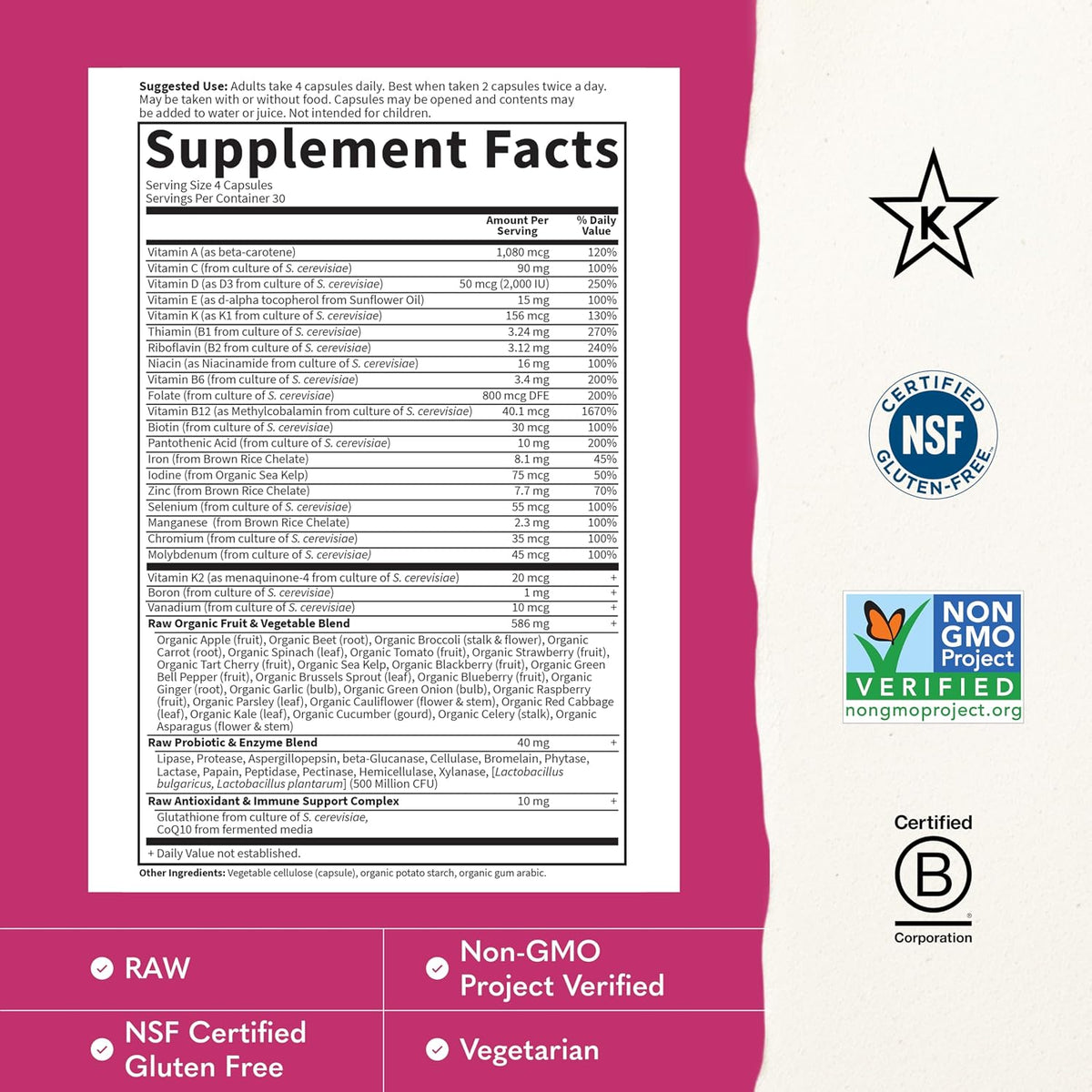 Garden of Life Vitamin Code Women's Multivitamin with Iron and Folate - görsel 3