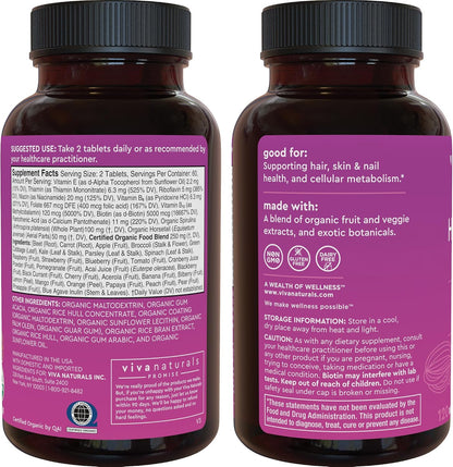 Viva Naturals Biotin 5000 mcg – Organic – Nail strength: Biotin helps maintain normal nails, with many users – Image 10