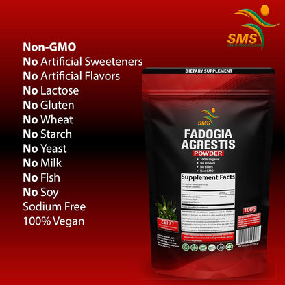 Fadogia Agrestis Extract Powder - Maximum Strength 10:1 Extract, Organic, 100g