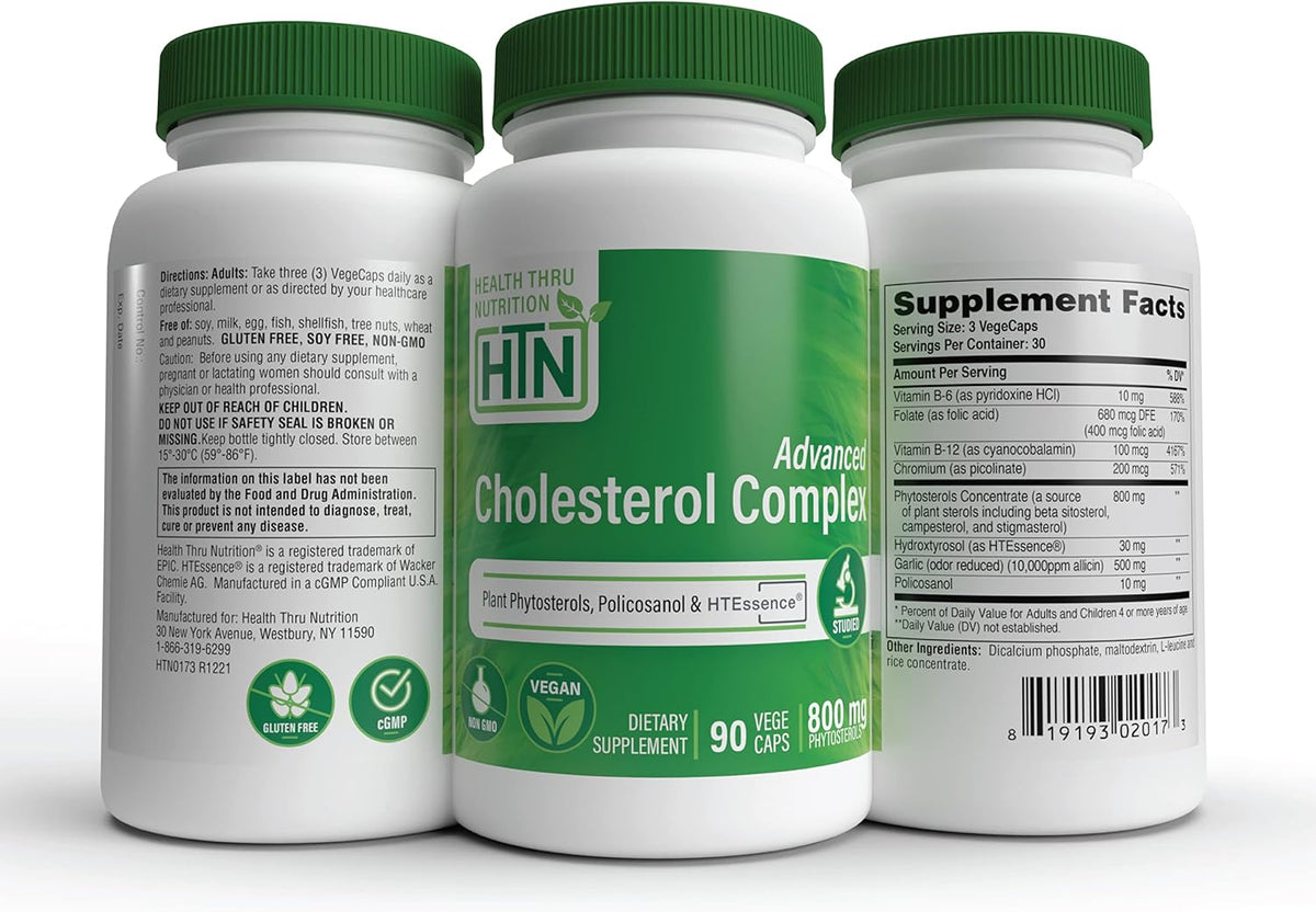 Advanced Cholesterol Complex – Heart Health & Lipid Metabolism Support with Phytosterols, Policosanol, Hydroxytyrosol, Chromium – Vegan, Non-GMO (90 Capsules) - görsel 5