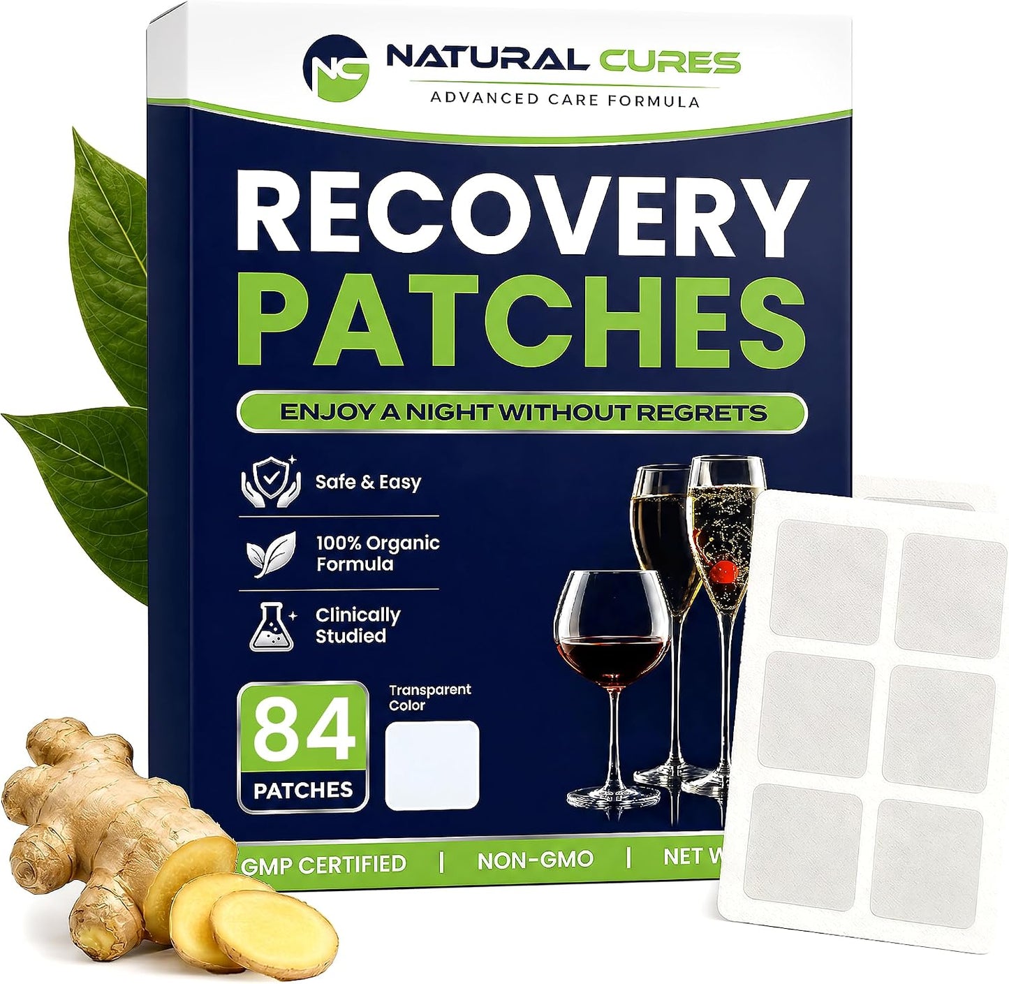 Recovery Patches 84 Pack - Wake Up Refreshed and Energised with Skin-Friendly Patch - Strong Adhesive for Secure Fit - Natural Ingredients for Quick Recovery - görsel 1