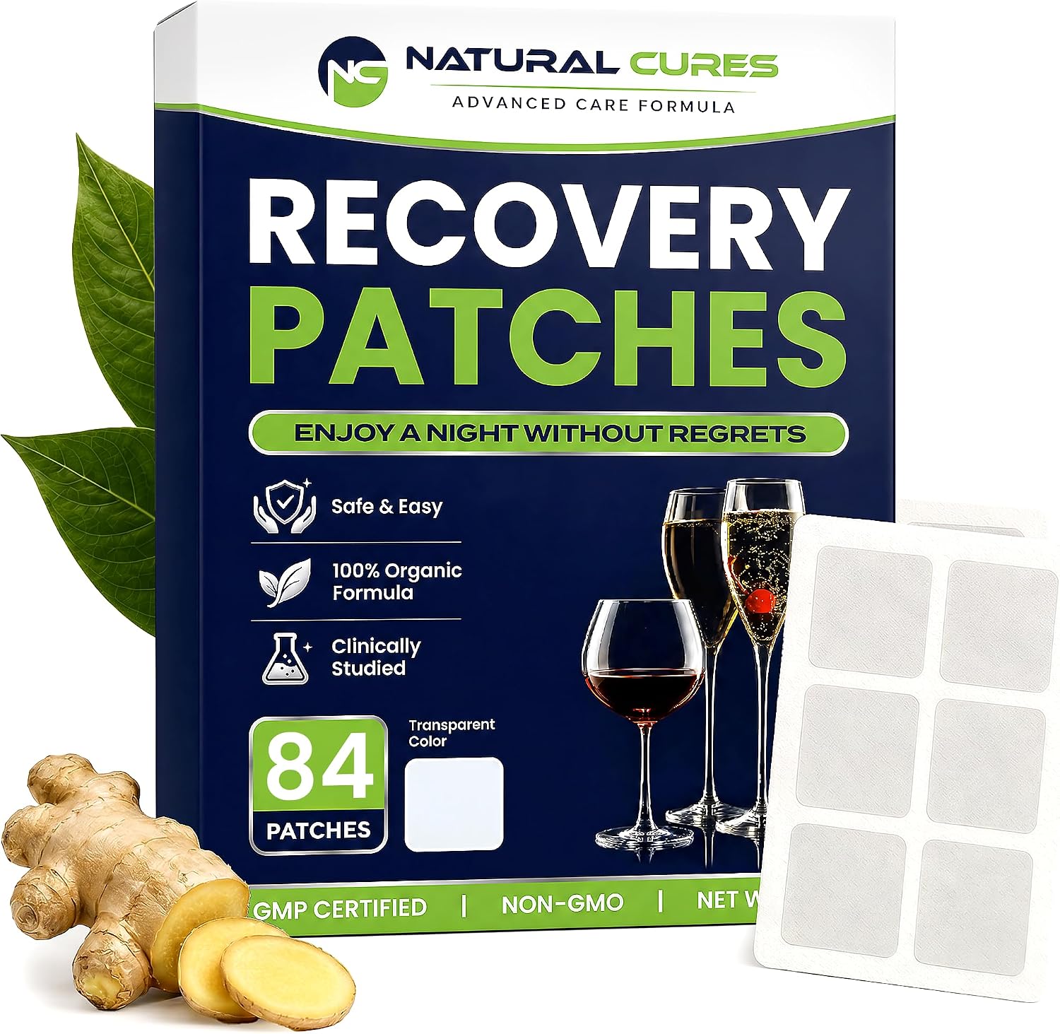 Recovery Patches 84 Pack - Wake Up Refreshed and Energised with Skin-Friendly Patch - Strong Adhesive for Secure Fit - Natural Ingredients for Quick Recovery - görsel 1