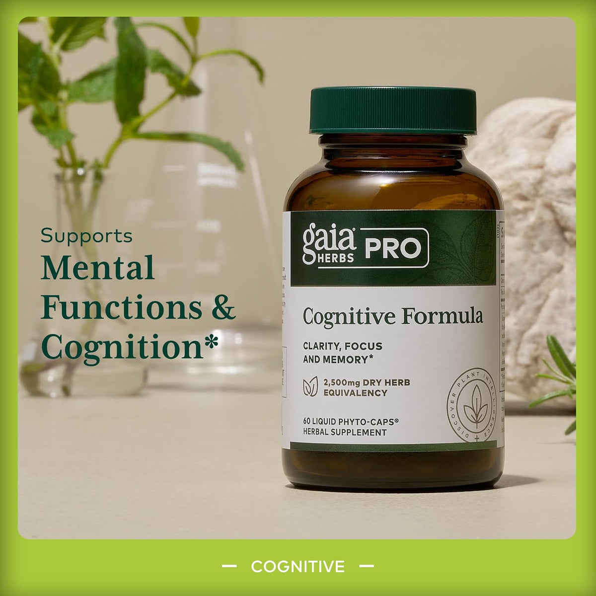 GAIA HERBS PRO Cognitive Formula - Brain Health & Blood Flow Support with Fo-Ti Root, Ginkgo Leaf, & Gotu Kola Leaf - 60 Liquid Phyto-Caps (30 Servings) - görsel 3