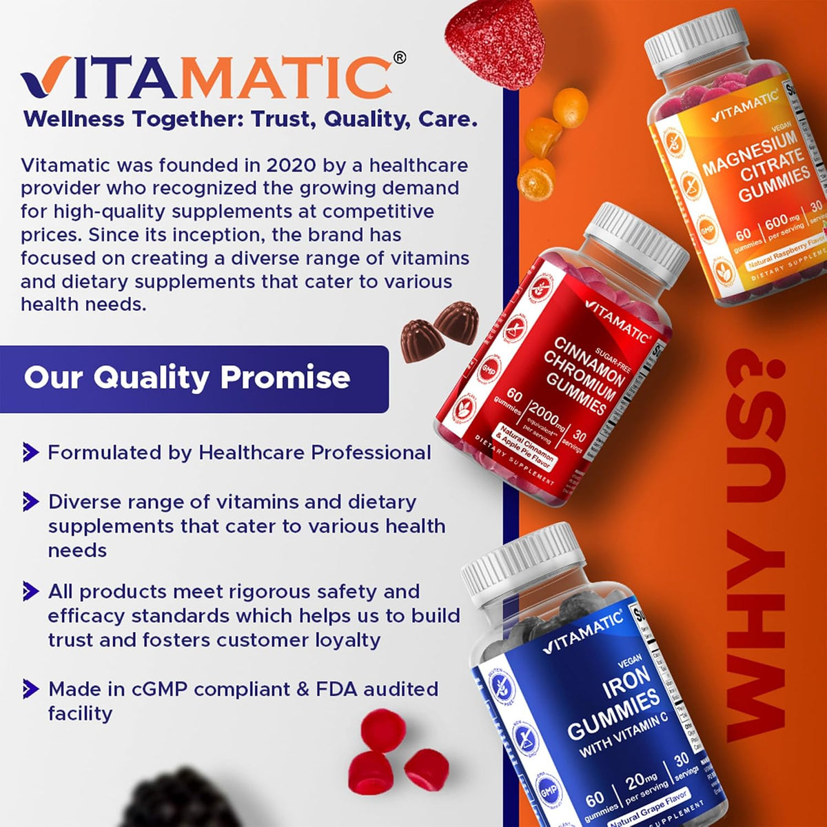 Vitamatic Vitamin B Complex Gummies with Vitamin C & Inositol - Natural Strawberry Flavour - 60 Gummies - görsel 7