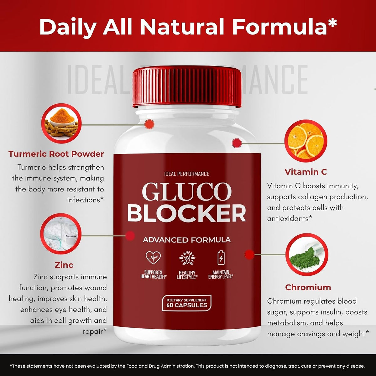 Gluco Blocker Capsules, GlucoBlocker Overall Health Supplement Capsules - Maximum Strength, Gluco Blocker Caps All Natural Formula Capsules, GlucoBlocker Advanced Health Support Reviews (60 Capsules) - görsel 7