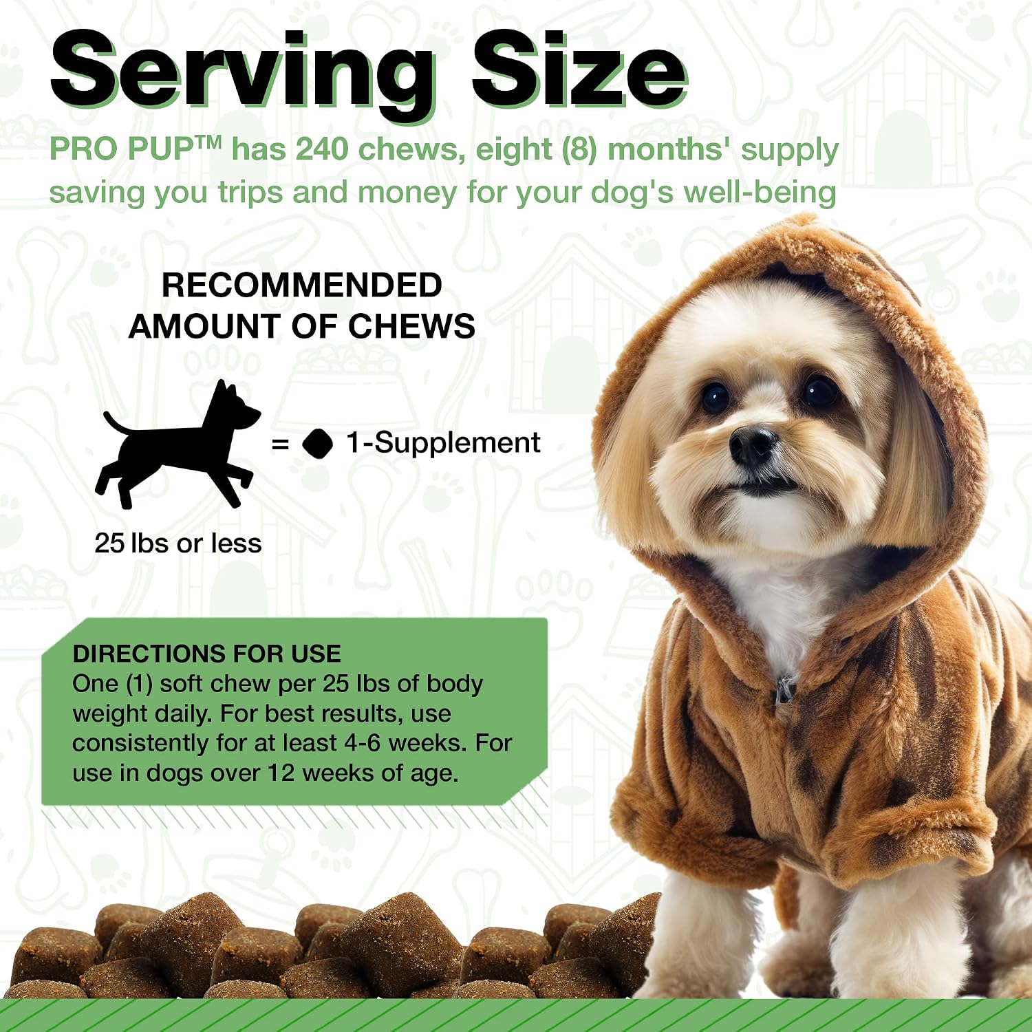 Pawlife Probiotics for Dogs - Pumpkin Flavour Soft Chews (240 Count) - görsel 5
