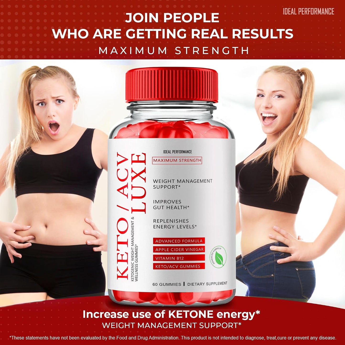Keto Luxe + Gummies – ACV Keto Supplement with Vitamin B12 (2 Pack) - görsel 7