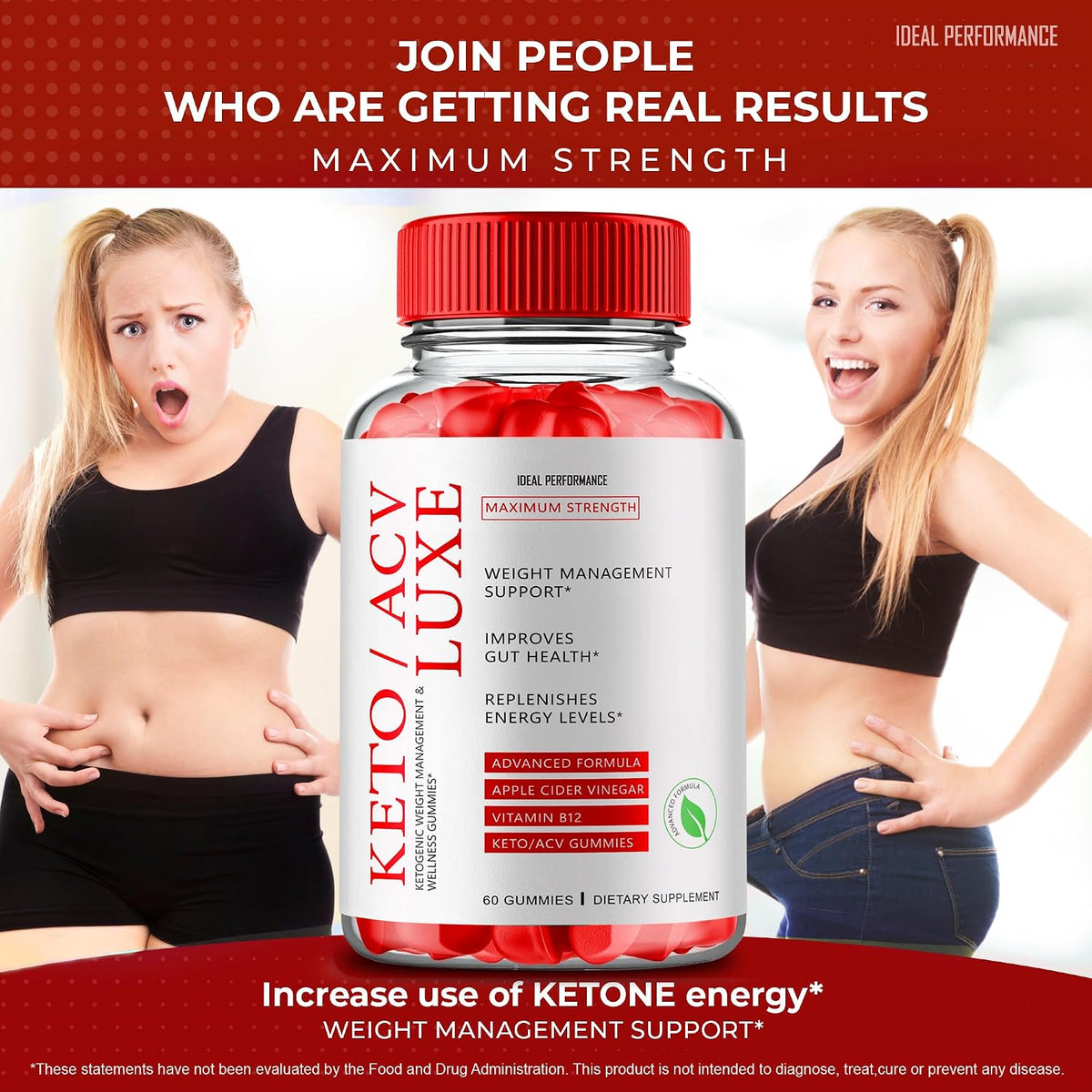 Keto Luxe + Gummies – ACV Keto Supplement with Vitamin B12 (2 Pack) - görsel 7