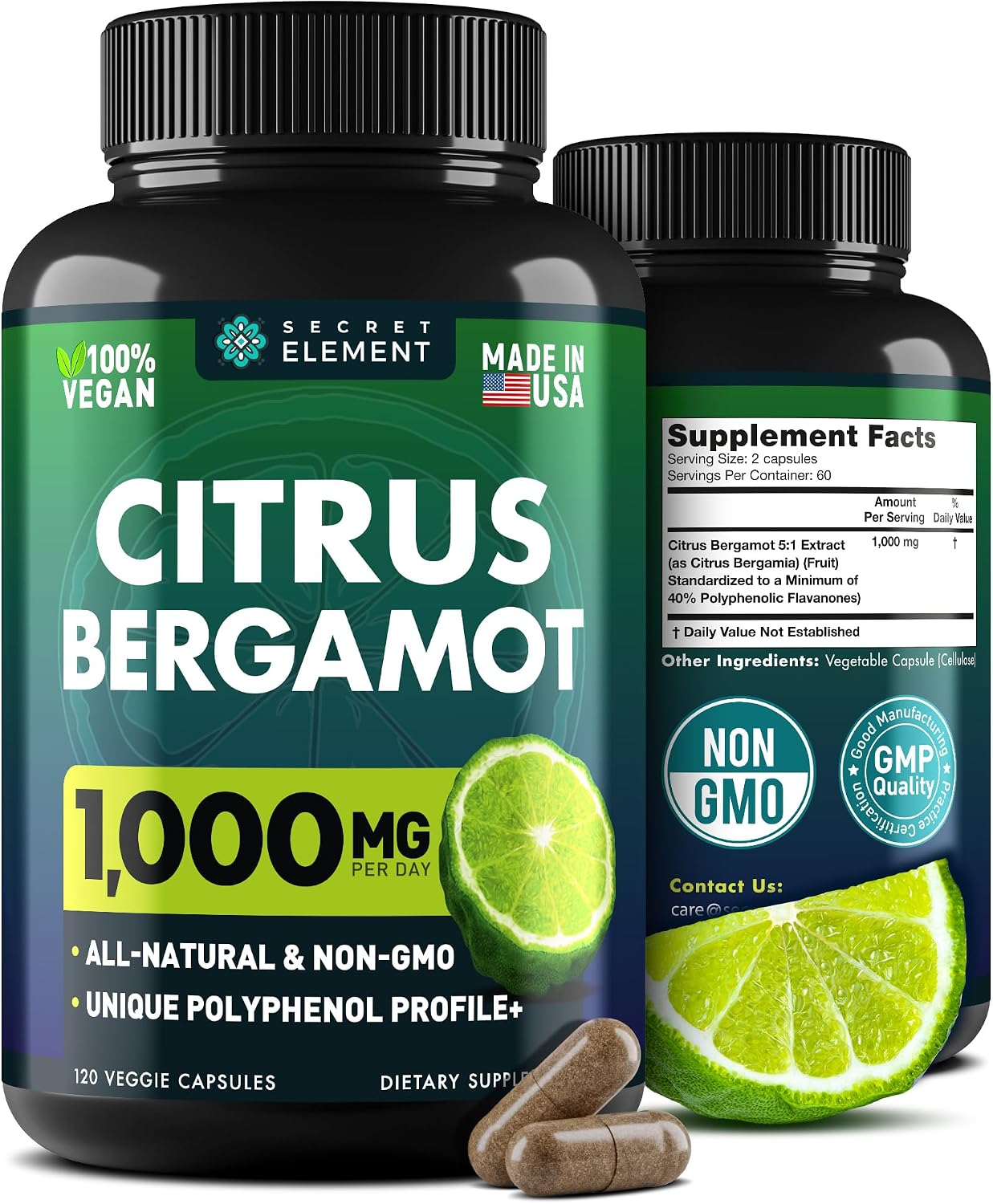 Citrus Bergamot Extract 1000mg – 240 Vegan Capsules (2-Pack) - görsel 9