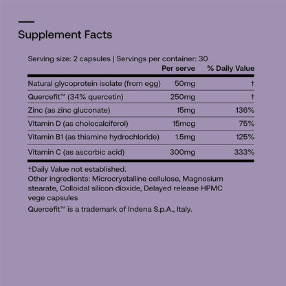 SRW Imm¹ Defence – Immune Support Supplement with Muno-IgY, Quercetin & Zinc | 60 Capsules