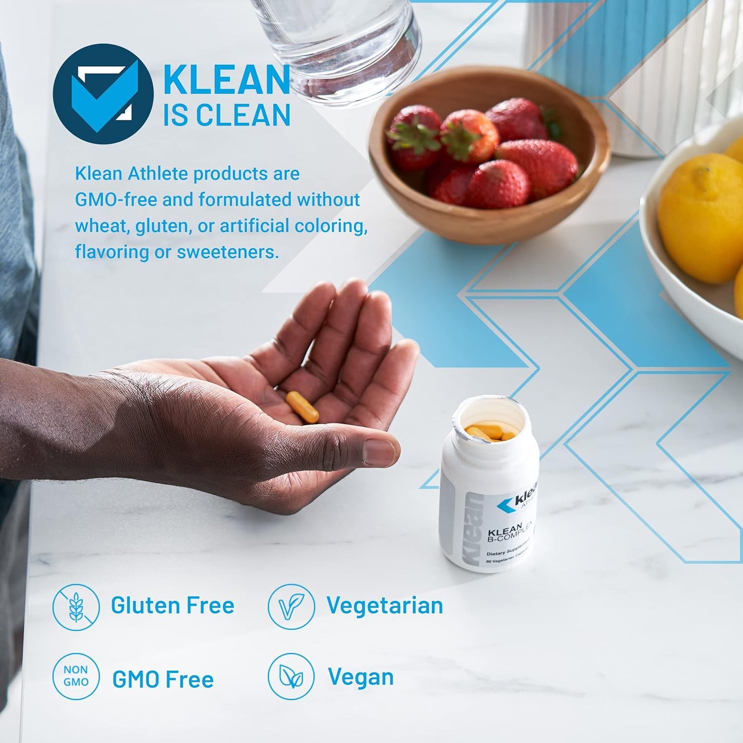 Klean Athlete Klean B-Complex – NSF Certified for Sport, 60 Vegetarian Capsules - görsel 3