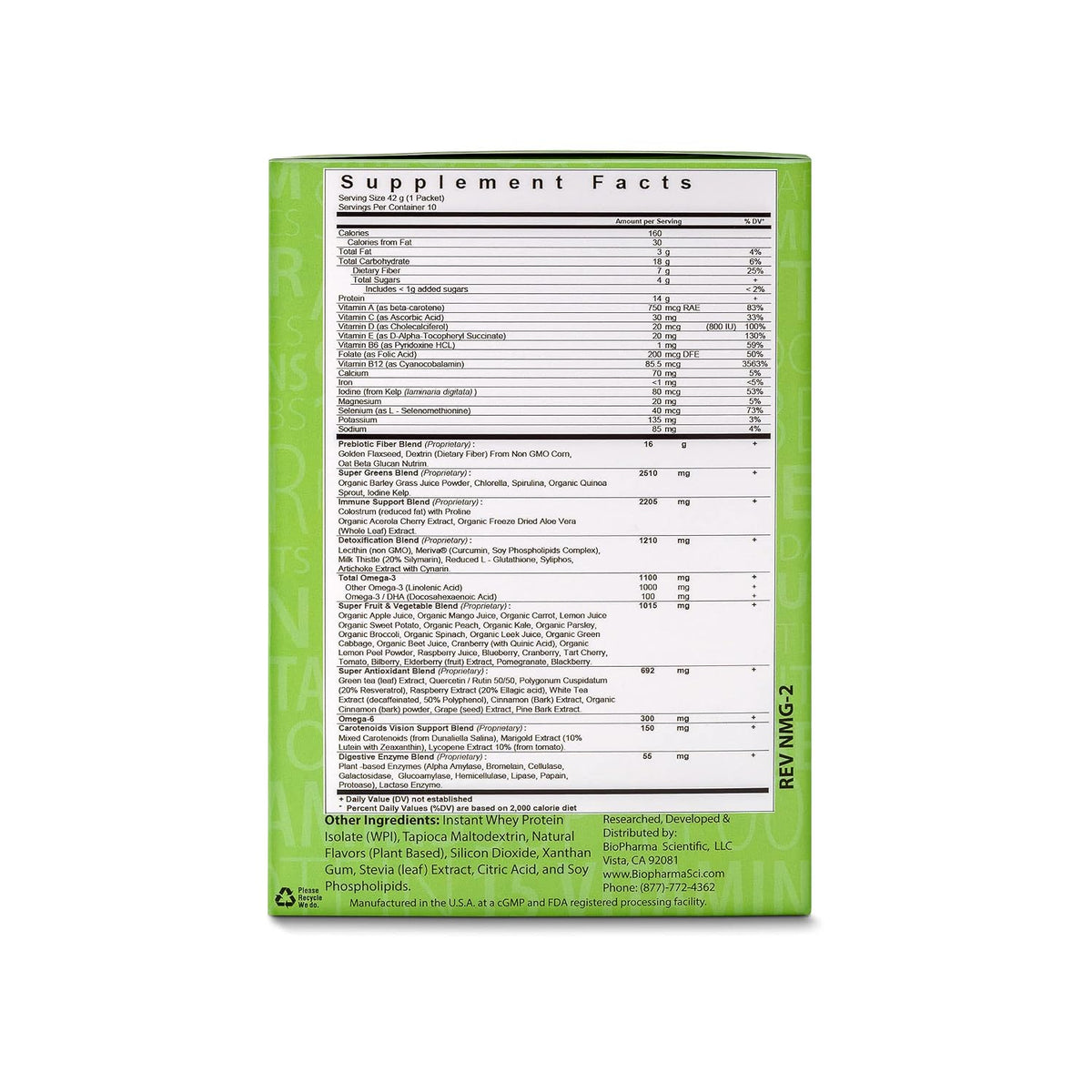 NanoMeal Plant-Based All-in-One Nutrition | Superfood Meal Replacement Powder | Tropical Fruit Blend | 10 Servings | – Image 3