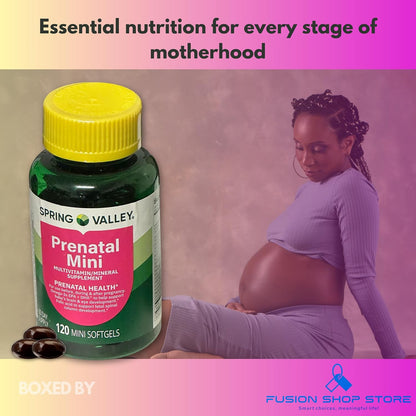Prenatal Vitamins for Women - 120 Mini Soft gel capsules Multivitamin/Multimineral (Pack of 1)