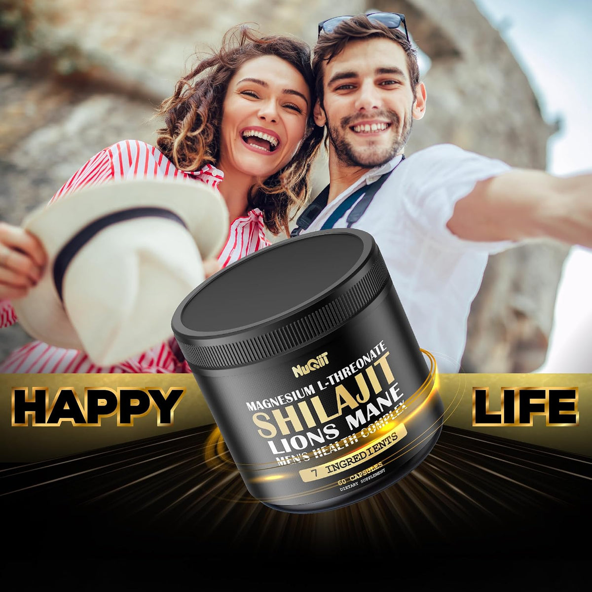 NUQIIT Shilajit Men’s Health Complex with Magnesium, Lion’s Mane, Ashwagandha and Maca Root – 60 Vegan Capsules - görsel 6