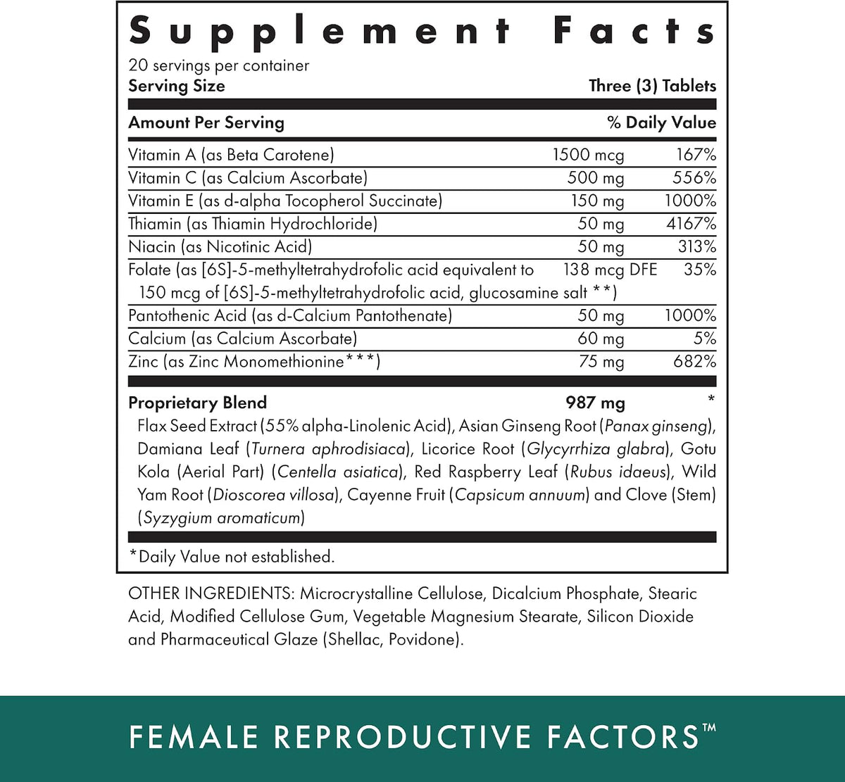 Michael's Health Naturopathic Programmes Female Reproductive Factors – 60 Vegetarian Tablets - görsel 2