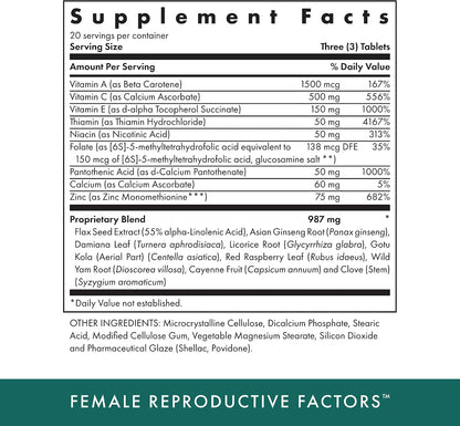 Michael's Health Naturopathic Programmes Female Reproductive Factors – 60 Vegetarian Tablets