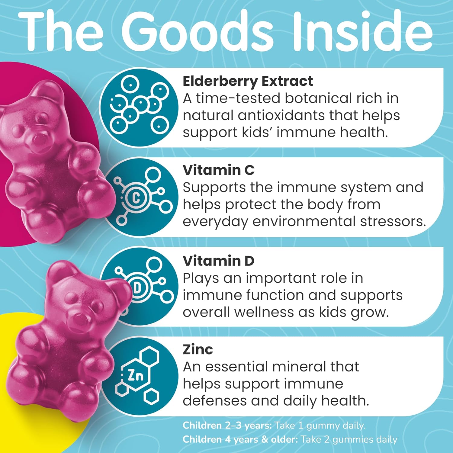 Children’s Elderberry Gummies with Vitamin C & Zinc – Immune Support Supplement (60 Gummies) - görsel 4