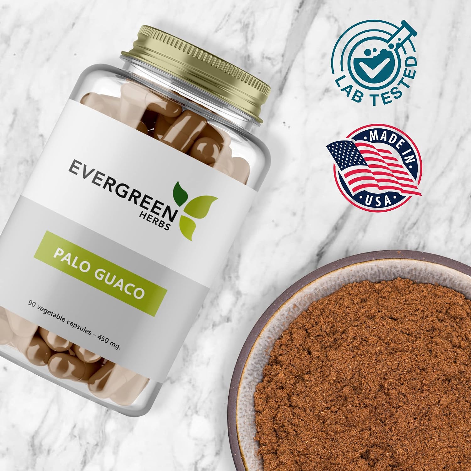 Evergreen Herbs Palo Guaco - 90 Capsules - görsel 6
