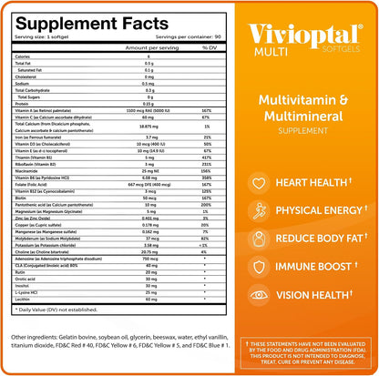 Vivioptal Multi, 90 Softgels, Multivitamin & Multimineral, Gluten-free, German Formula