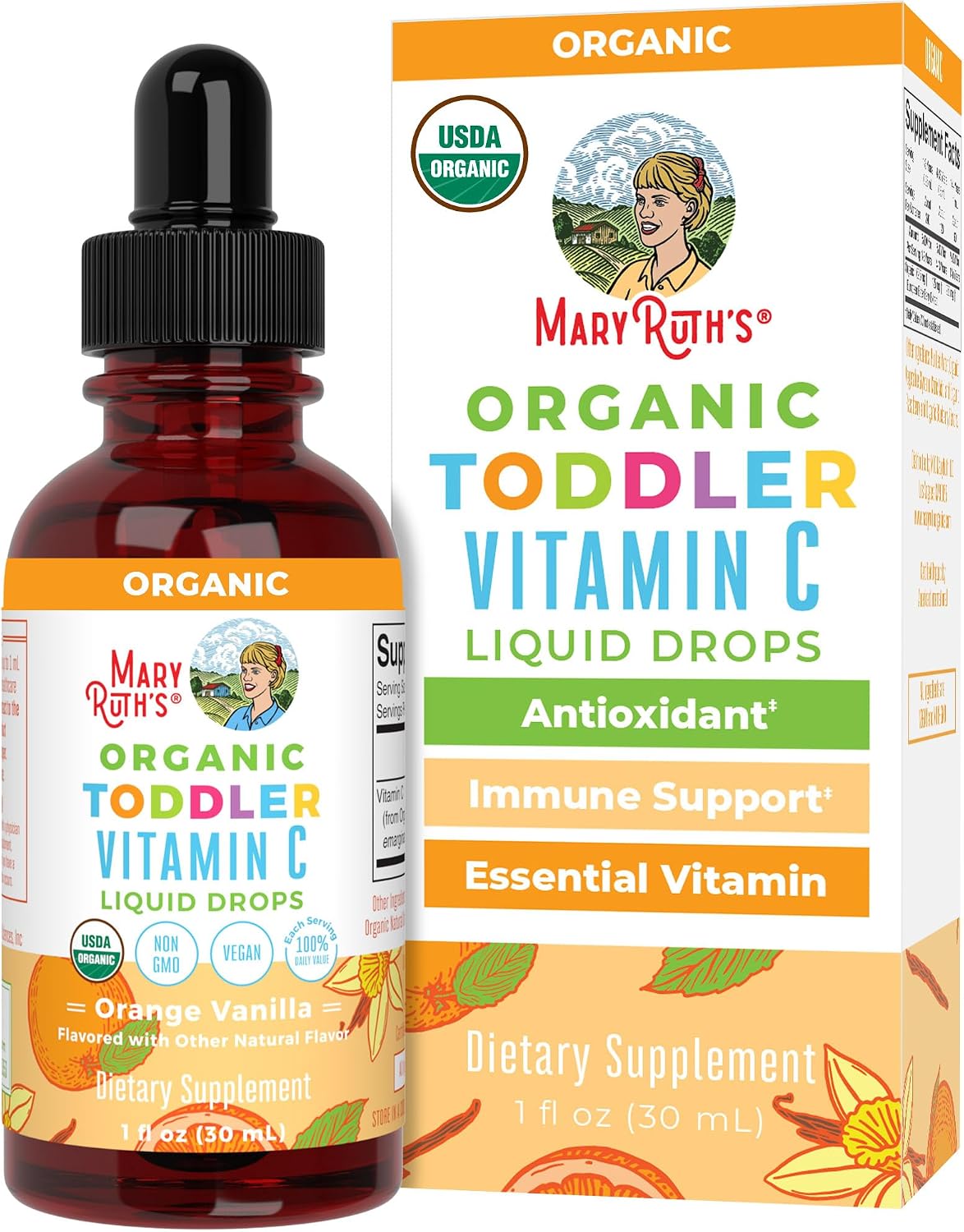 MaryRuth's Organic Toddler Vitamin C Drops - Sugar-Free, Immune Support, 15 mg, 30 Servings - görsel 1