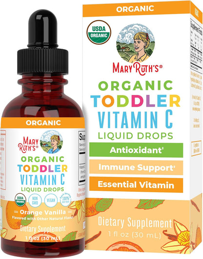 MaryRuth's Organic Toddler Vitamin C Drops - Sugar-Free, Immune Support, 15 mg, 30 Servings