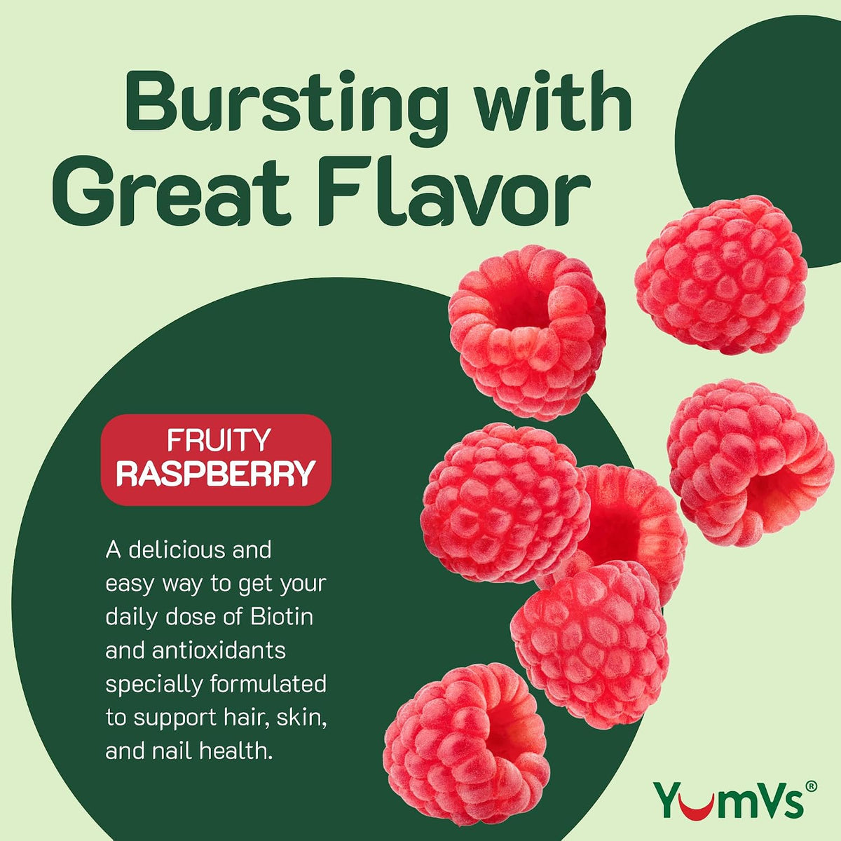 YUM-V'S Teen Multivitamin Gummies with Biotin & Antioxidants – Raspberry – 60 Gummies - görsel 3