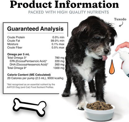 Salmon Oil for Dogs and Cats - Healthy Skin and Coat, Soft Shiny Glossy Coat, Fish Oil Omega 3 EPA DHA, Immune System and Heart Function Support, Normal Shedding, Liquid Supplement for Pets, 946 ml