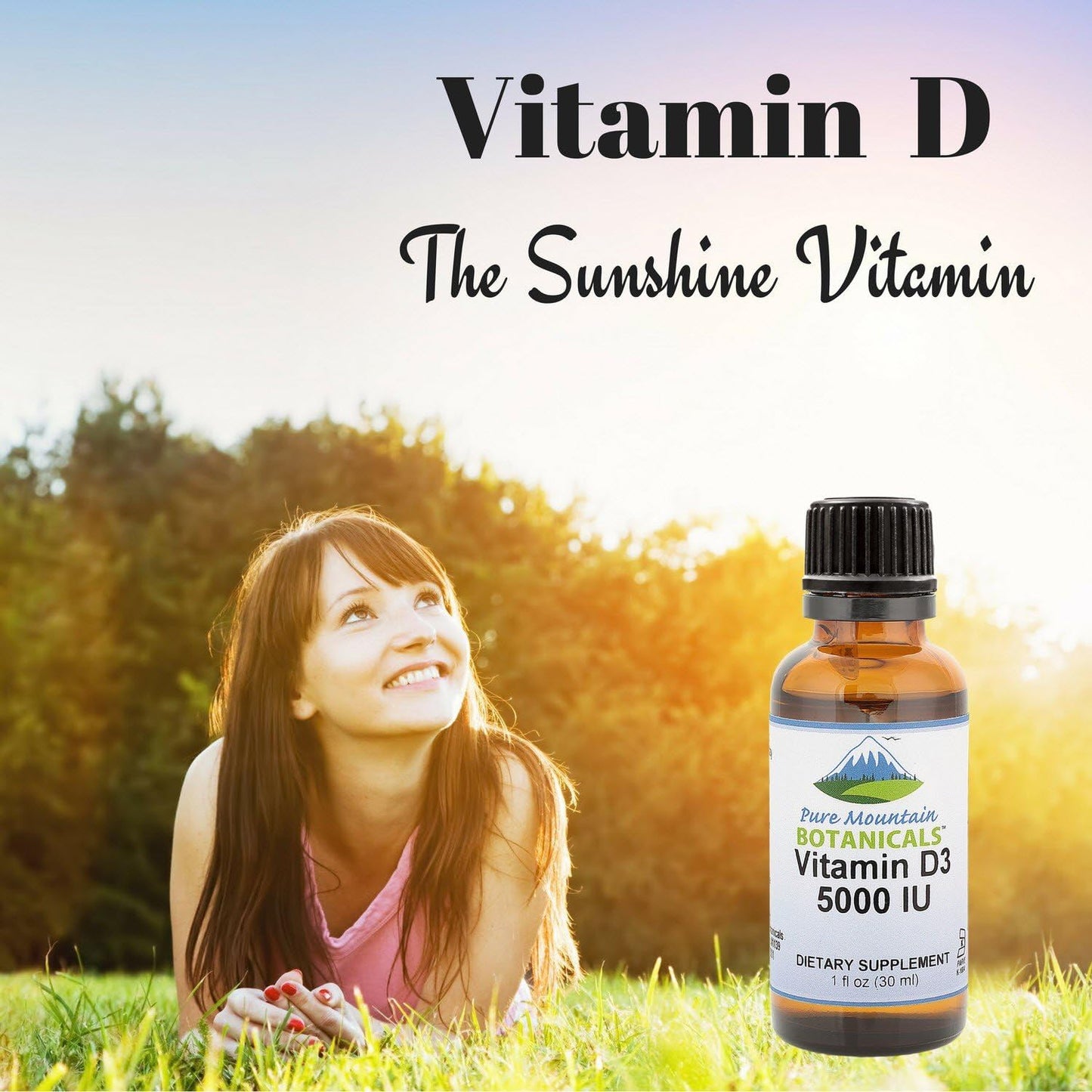 Pure Mountain Botanicals Vitamin D3 Liquid Drops 5000 IU (125 mcg) – Kosher, Non-GMO, Gluten-Free, Unflavoured, 177 Servings - görsel 4