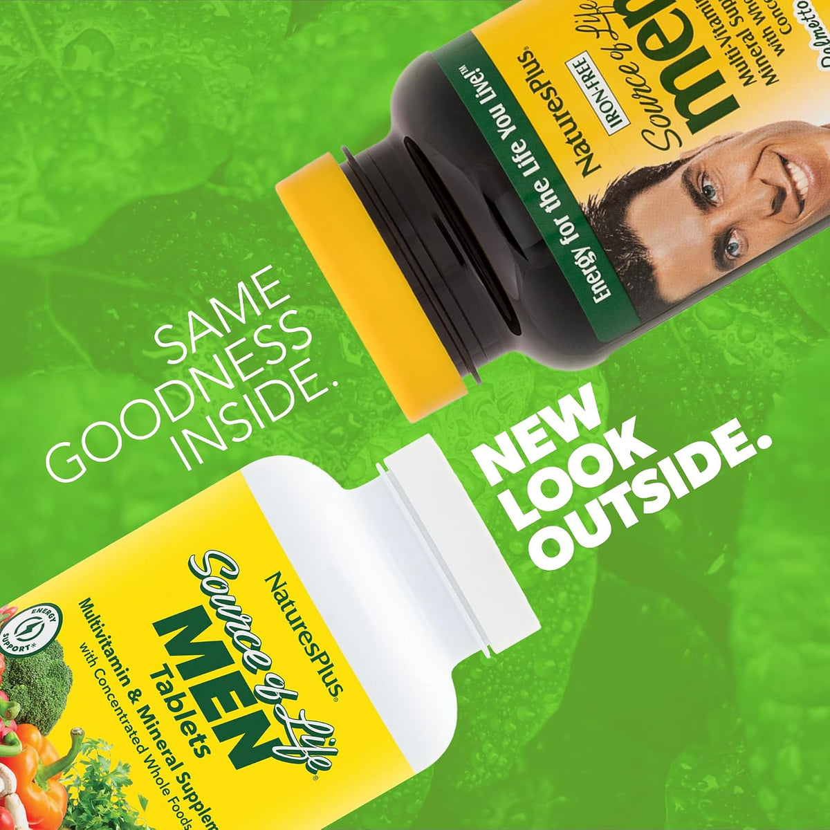NaturesPlus Source of Life Men - 120 Tablets, Pack of 2 - Iron-Free Multivitamin & Mineral Supplement - with Saw Palmetto, Lycopene & Rhodiola - Gluten-free, Vegetarian - 120 Total Servings - görsel 2