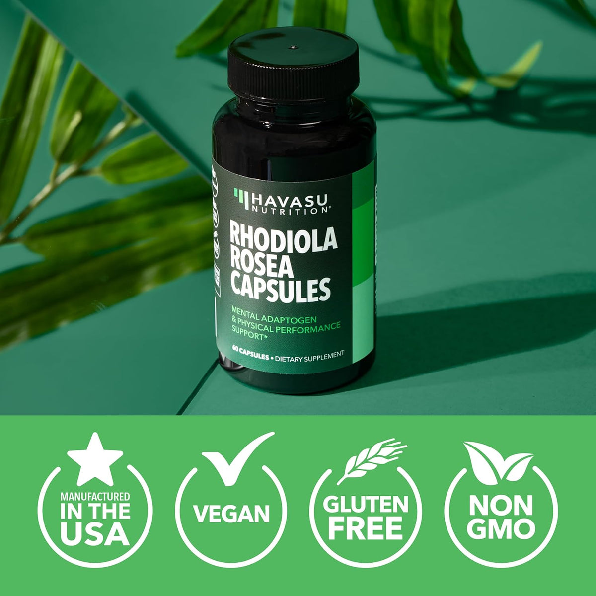 HAVASU NUTRITION Rhodiola Rosea Capsules – Adaptogen for Mental & Physical Performance, 3% Salidrosides, 60 Count - görsel 8