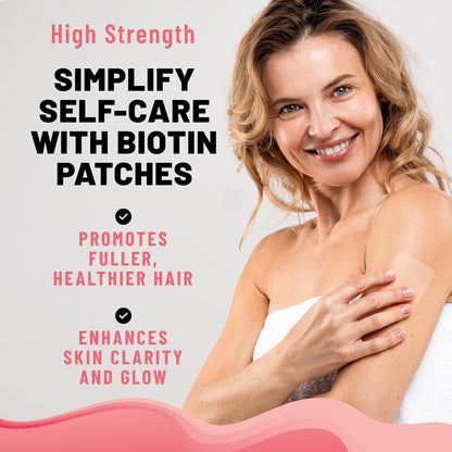 TOLEVITA Biotin Patches – 36 Patches | 7.5 mg Biotin with Essential Vitamins & Minerals for Hair, Skin & Nails