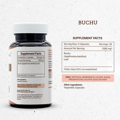Secrets of the Tribe Buchu 1000mg, 60 Capsules