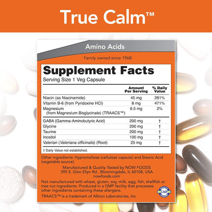 NOW Foods True Calm, 90 Capsules (4 Pack)
