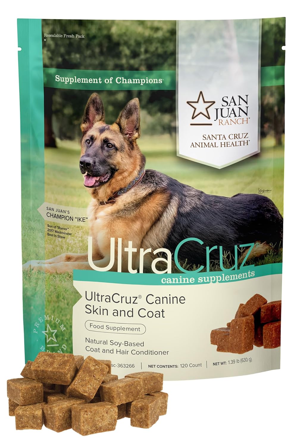 UltraCruz Canine Skin and Coat Soft Chews, 120 Count - görsel 1