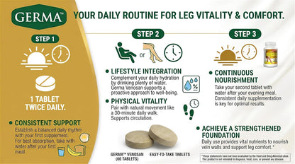 Germa Venosan Food Supplement - Supports Vein Wall Strength, 60 Tablets