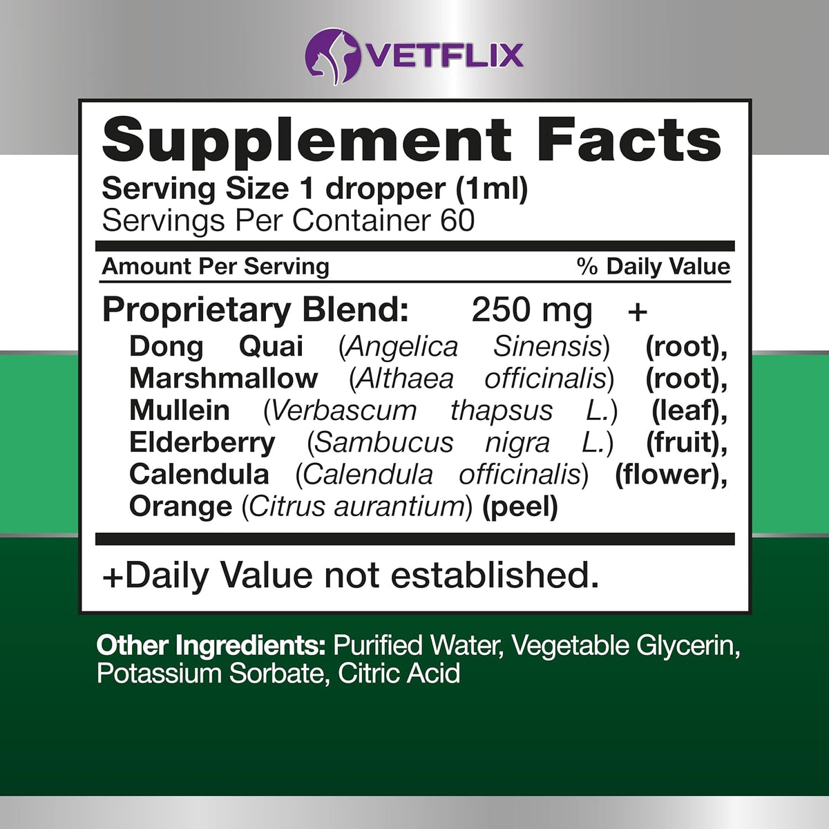 Vetflix Cough Relief Liquid for Dogs and Cats – Mullein Leaf & Elderberry Blend, 60 ml - görsel 2