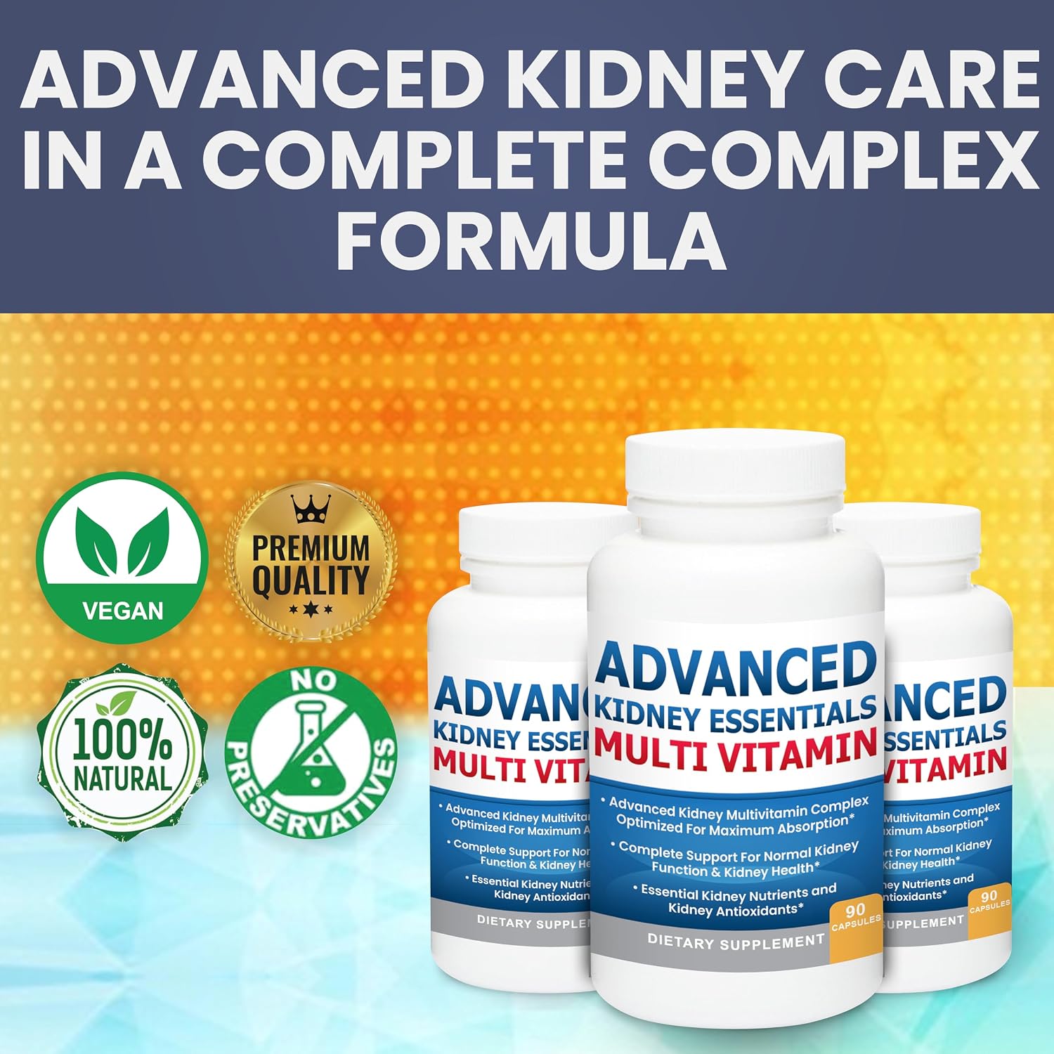 Advanced Kidney Essentials Multivitamin. Kidney Support Supplement for Complete Kidney Health. Renal Vitamins 30 Capsules - görsel 5