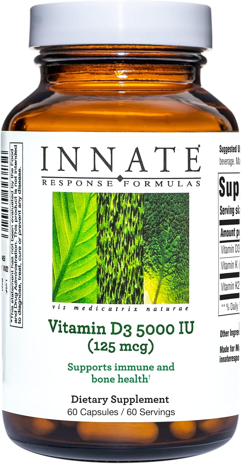 INNATE Response Formulae Vitamin D3 5000 IU with K2 & K1, 60 Capsules - görsel 1