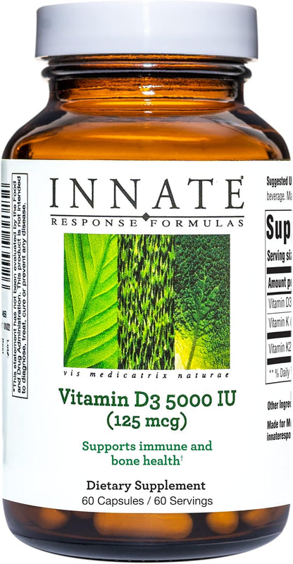INNATE Response Formulae Vitamin D3 5000 IU with K2 & K1, 60 Capsules