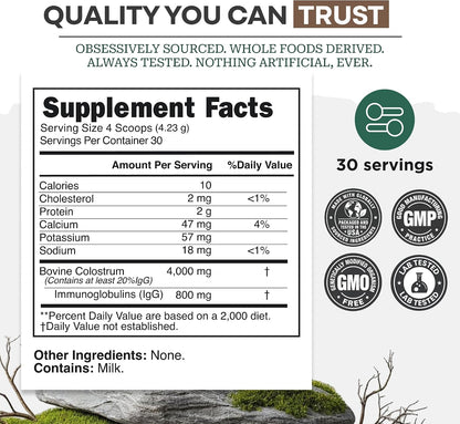 Colostrum Powder Unflavoured – Grass Fed Bovine Colostrum Supplement