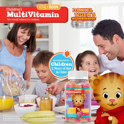 Daniel Tiger Children's Multivitamin Gummies - 12 Essential Vitamins & Minerals for Toddlers & Kids 2+ - Natural Flavours - 60 Gummies
