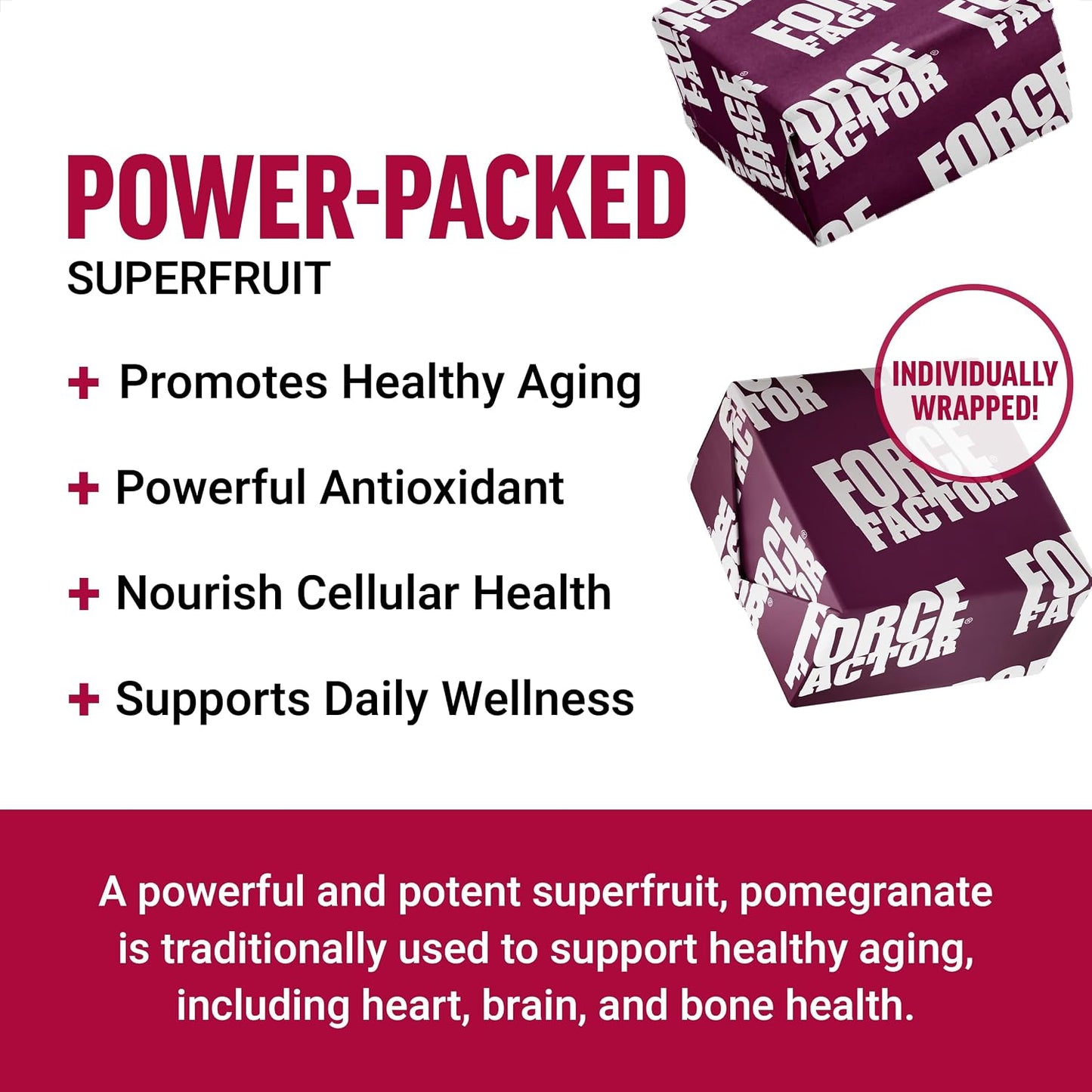 Force Factor Pomegranate Soft Chews – Healthy Ageing, Heart, Bone & Brain Support, 30 Chews - görsel 2